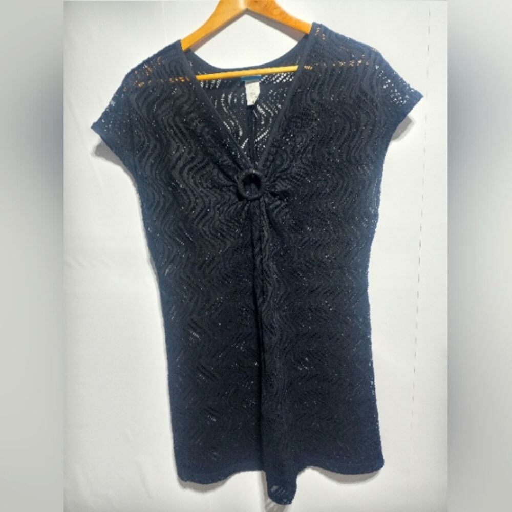 Dotti Black Swim Cover Up Lace Dress Size Large